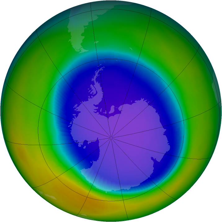 Antarctic ozone map for September 1994
